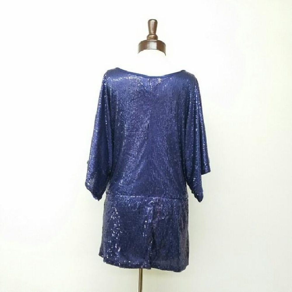 Blaque Market Blue Sequin Short Casual Dress - Picture 2 of 4